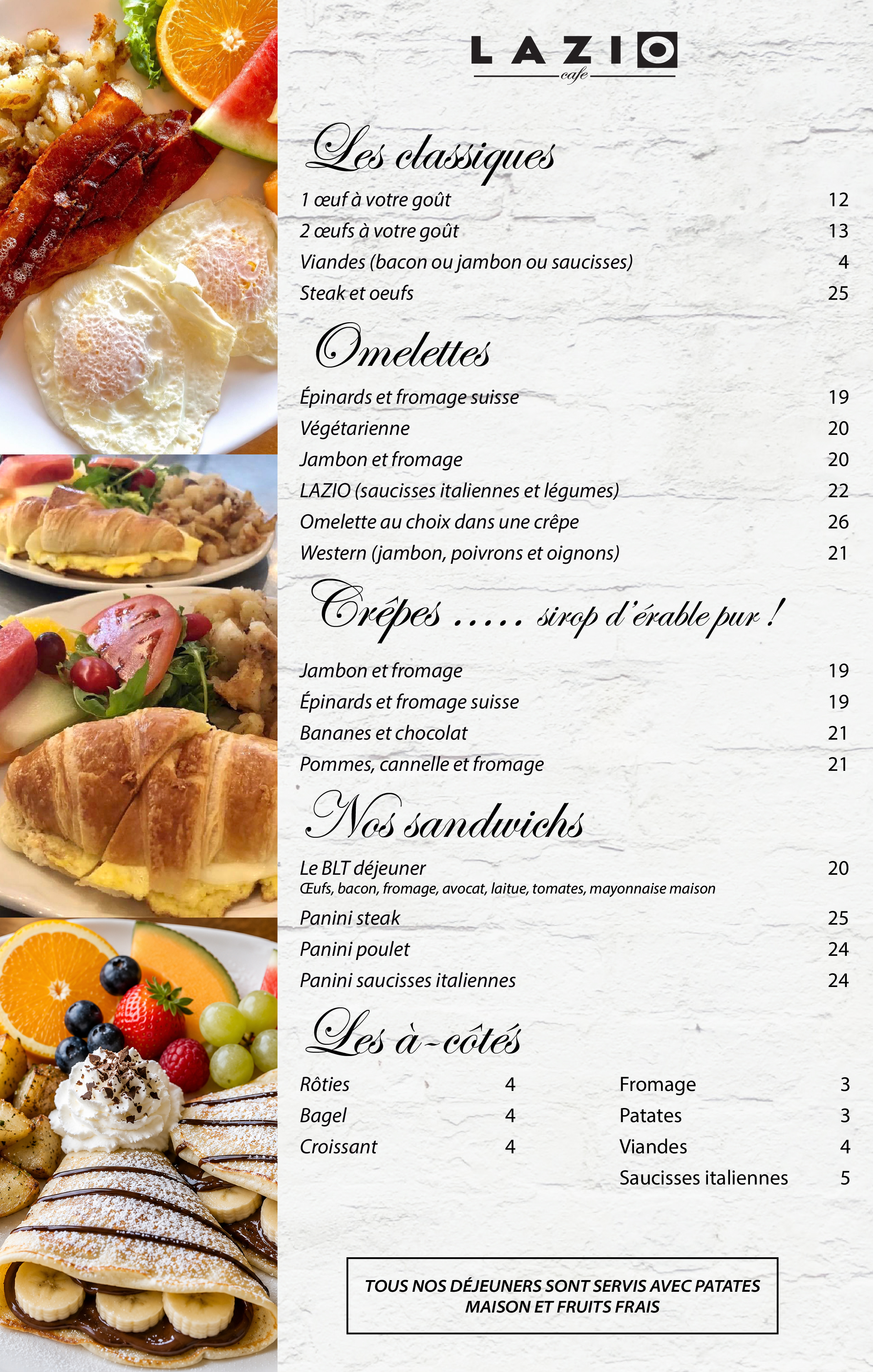 breakfast menu